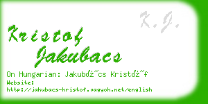 kristof jakubacs business card